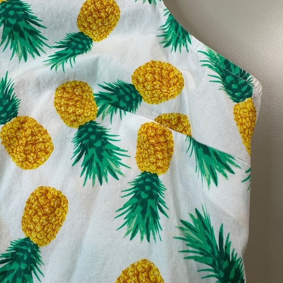 J. Crew Factory Pineapple Fruit Sleeveless Cotton Poplin Shirt Women XL BF815 - Picture 7 of 11